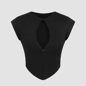 Cider Black Cutout Crop Top